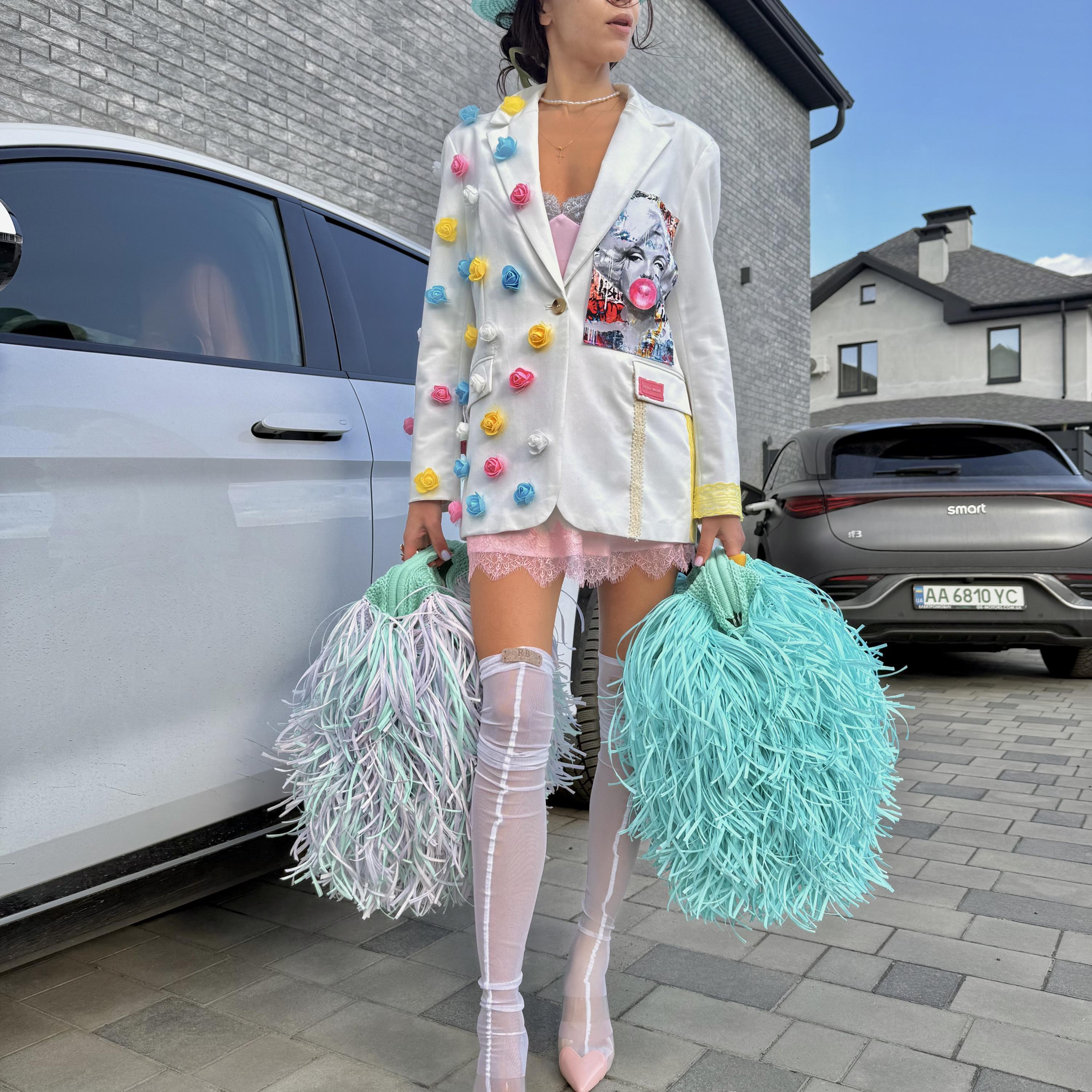 FRINGE TOTE — COLOR BLOCK