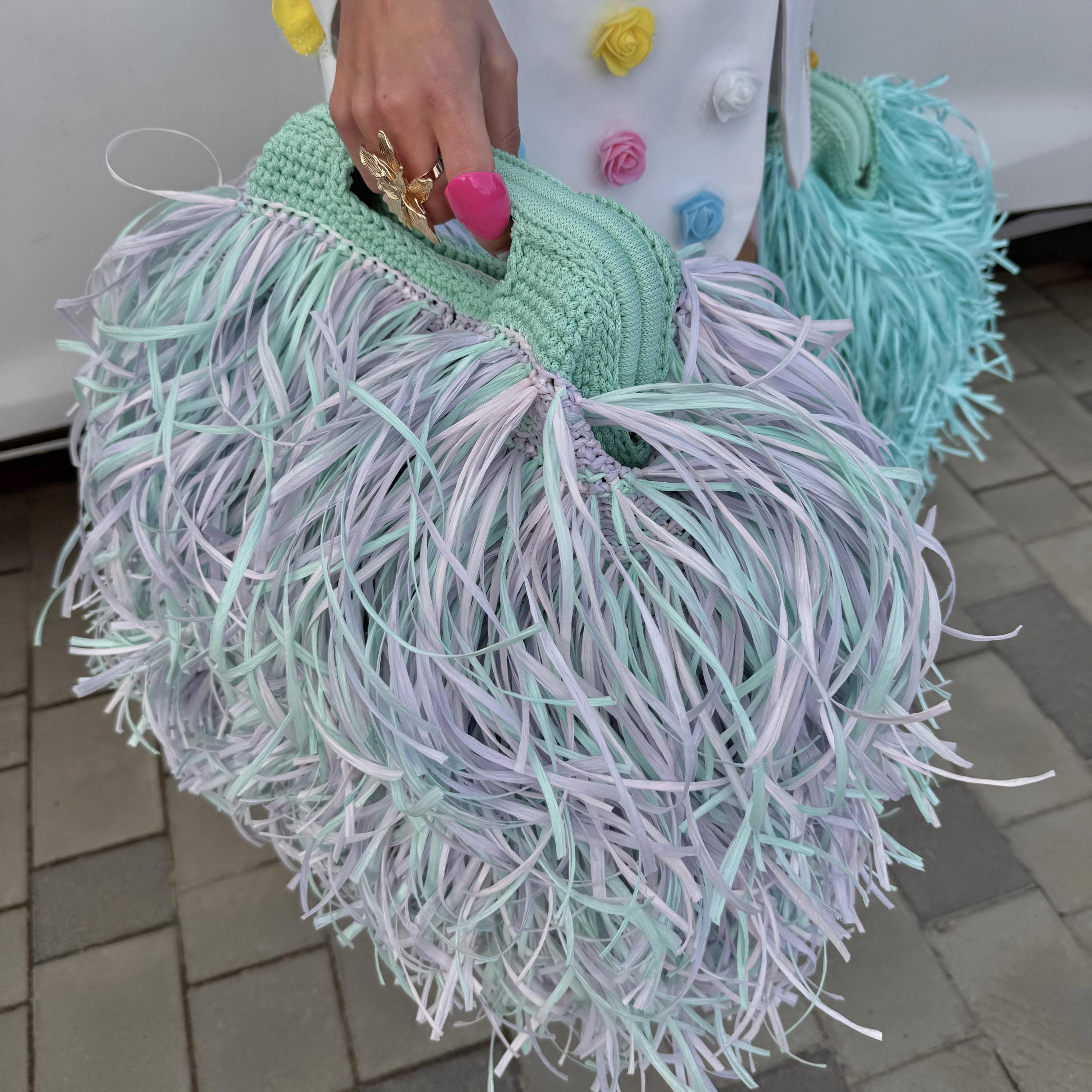 FRINGE TOTE — COLOR BLOCK