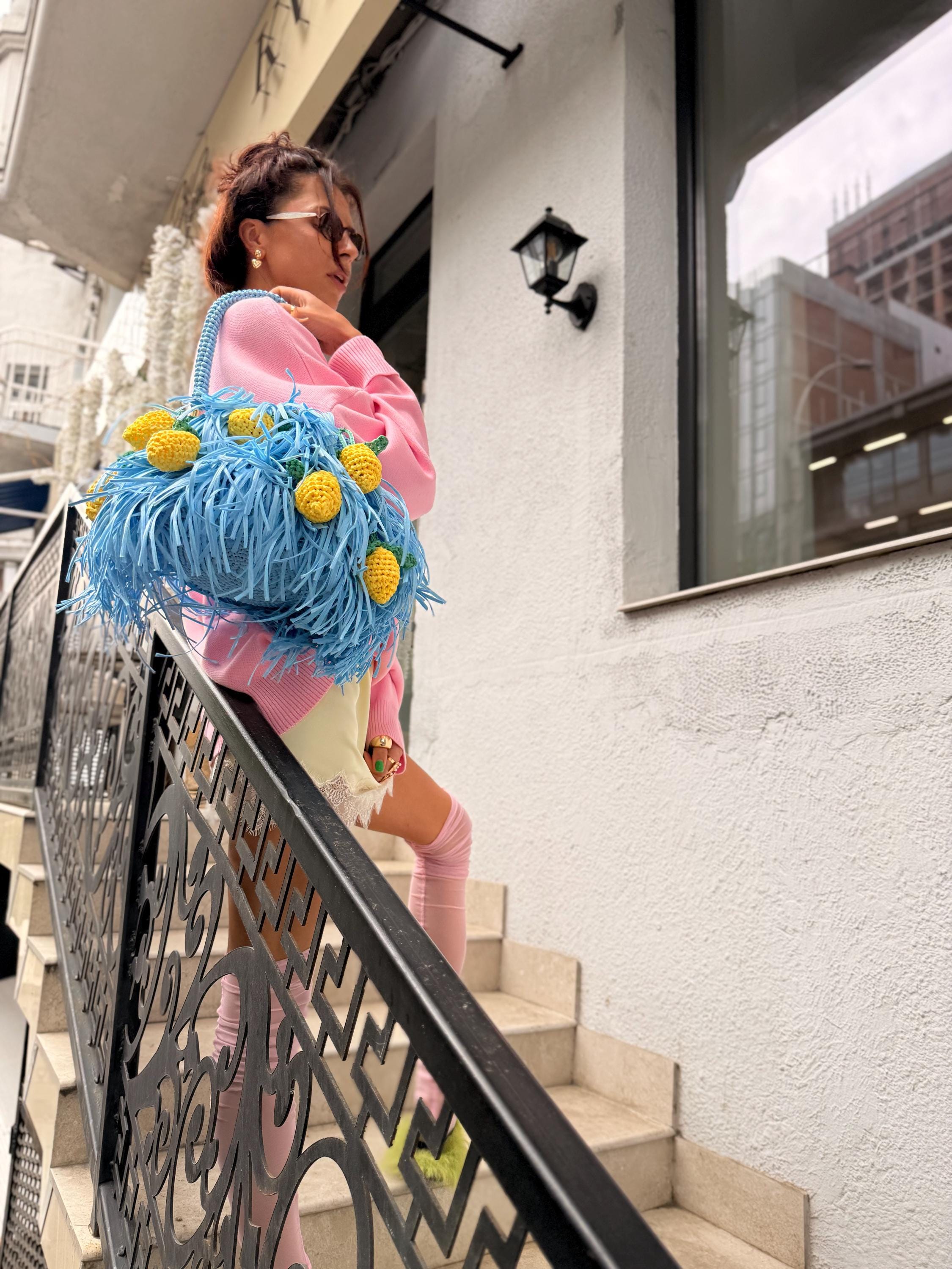 MINI SHAGGY BAG — DUSTY BLUE — view 3