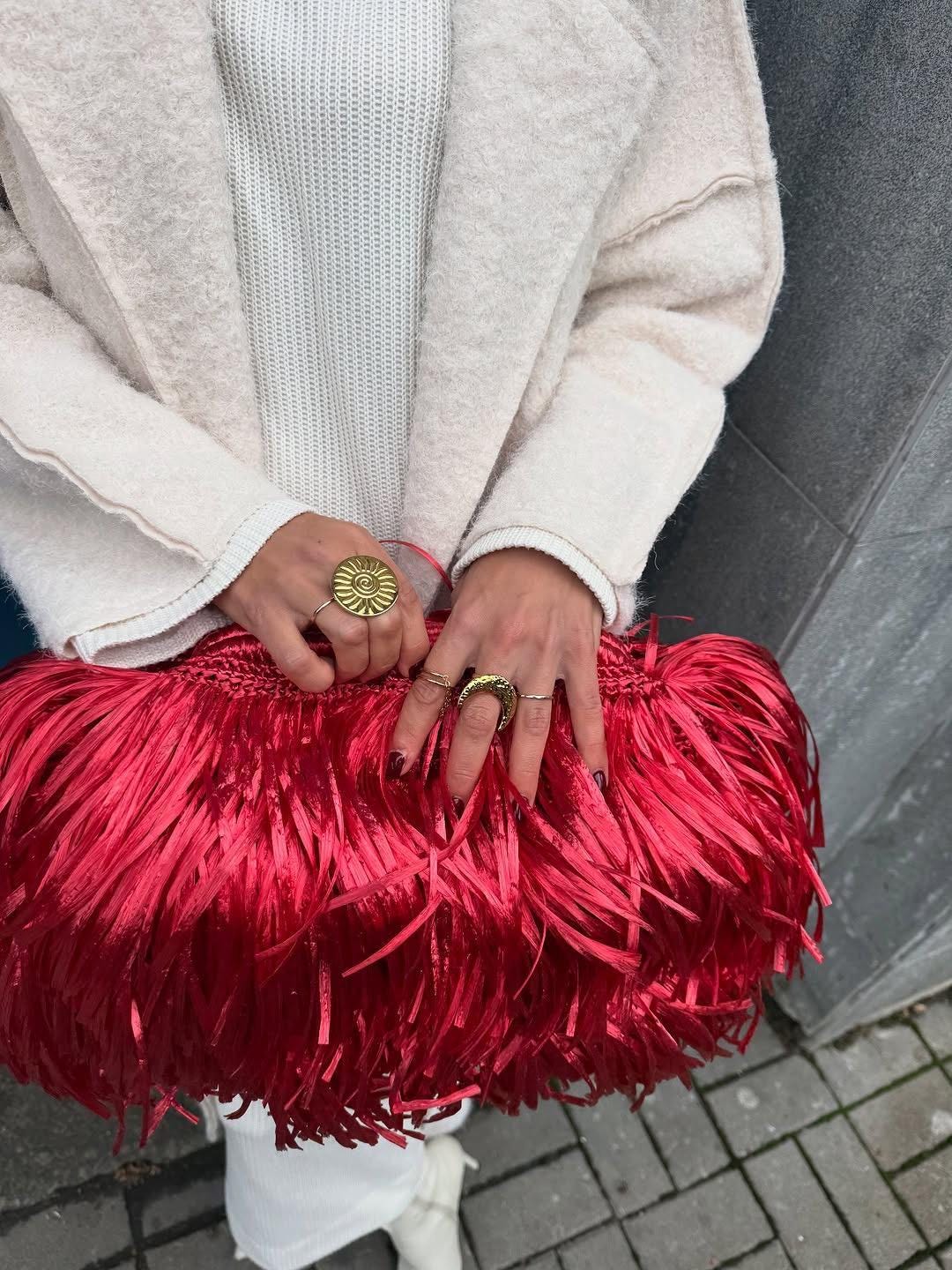 TEXTURE CLUTCH — RED — view 2