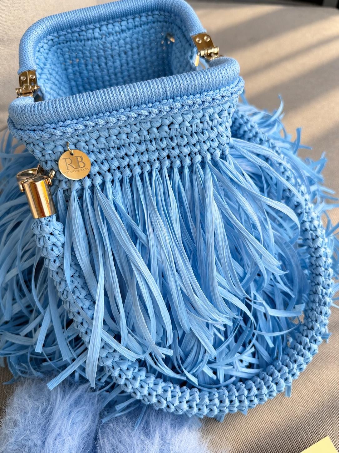 MINI SHAGGY BAG — SKY BLUE — view 6