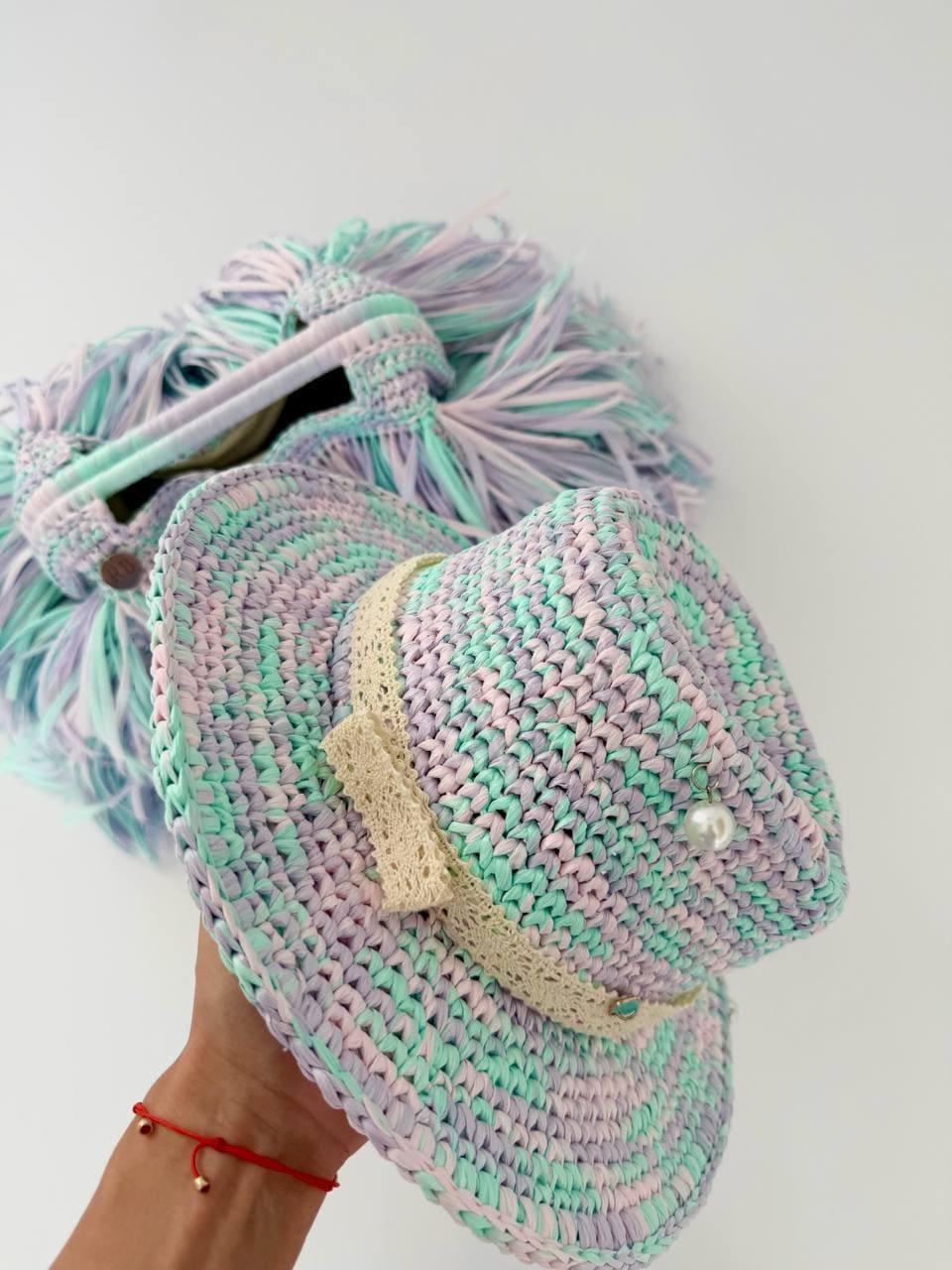 FRINGE BAG — MINT & LAVENDER