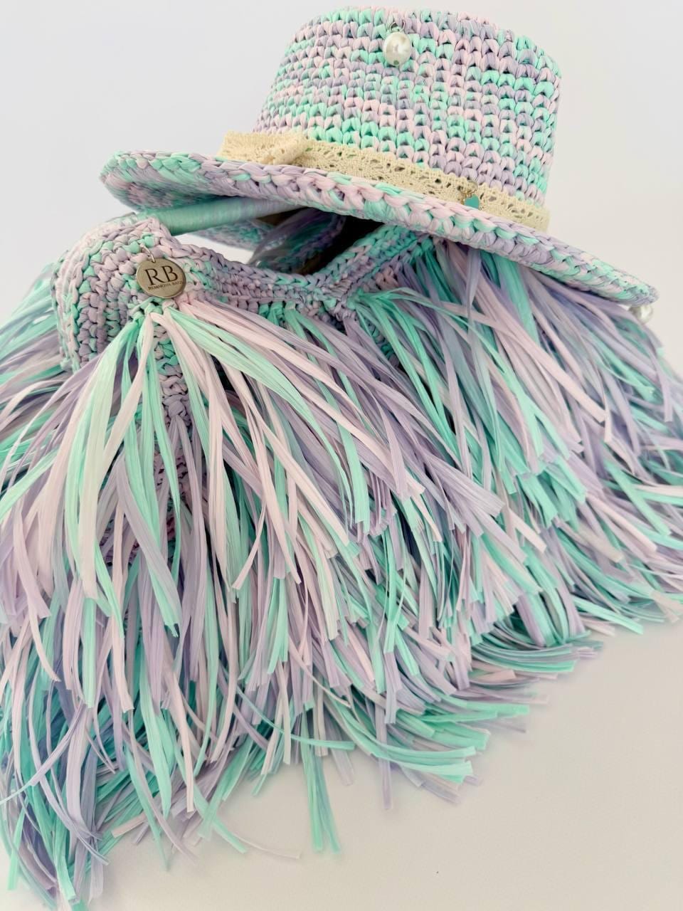 FRINGE BAG — MINT & LAVENDER