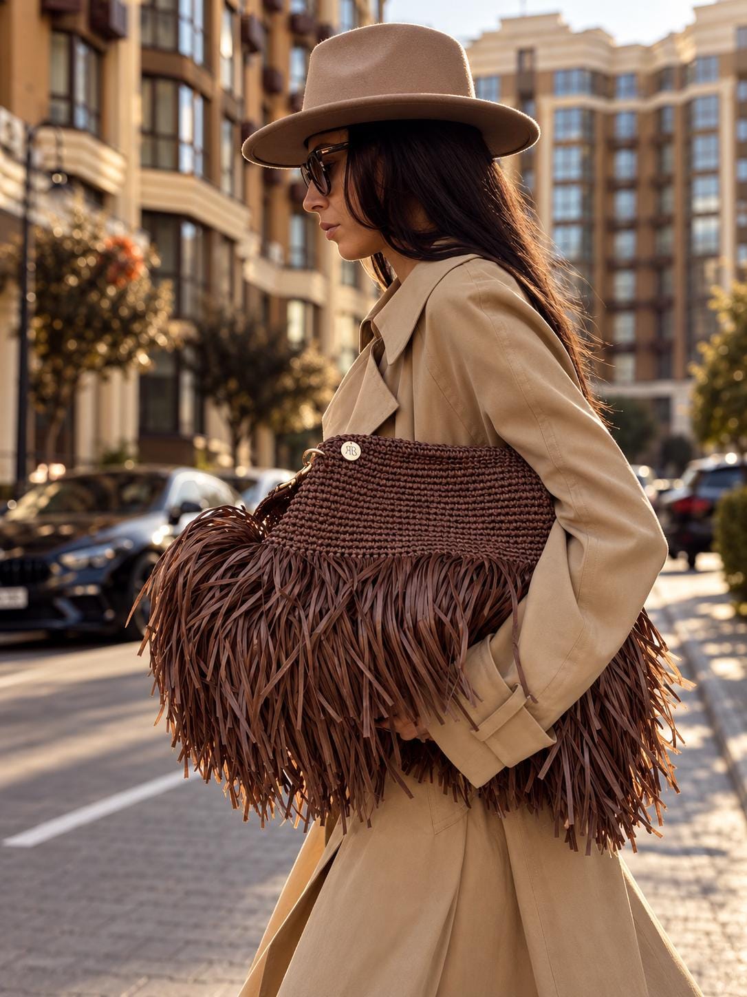 TEXTURE CLUTCH — CHOCOLATE — view 3