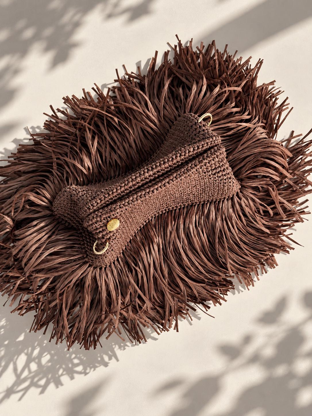 TEXTURE CLUTCH — BROWN — view 6