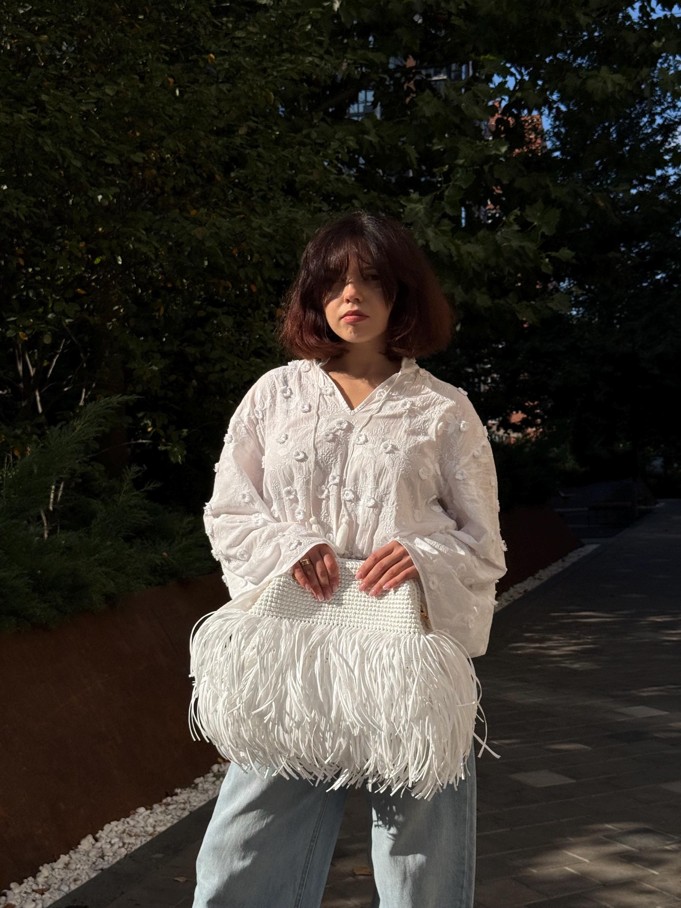 TEXTURE CLUTCH — WHITE — view 5