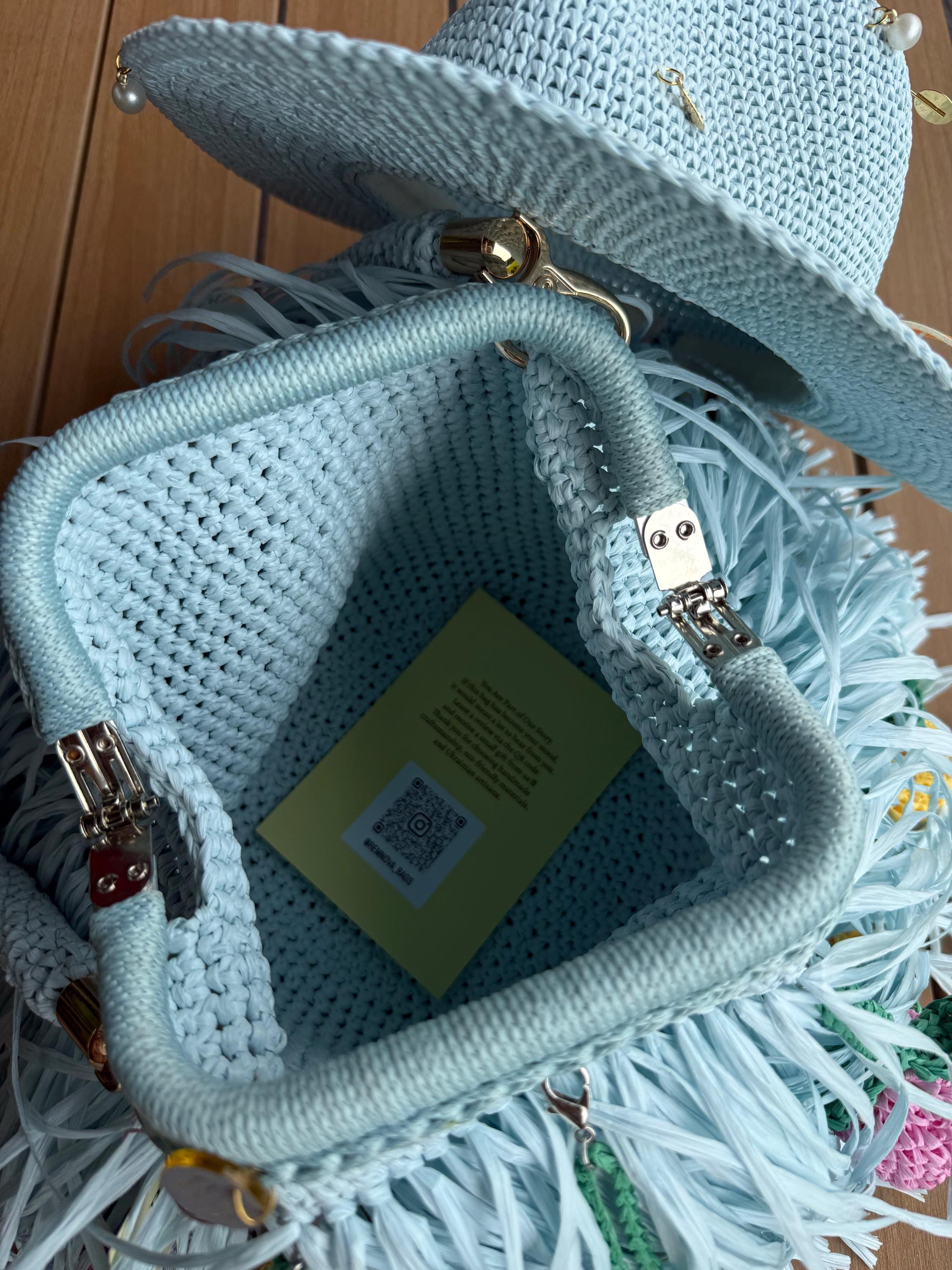 MINI SHAGGY BAG — DUSTY BLUE — view 4