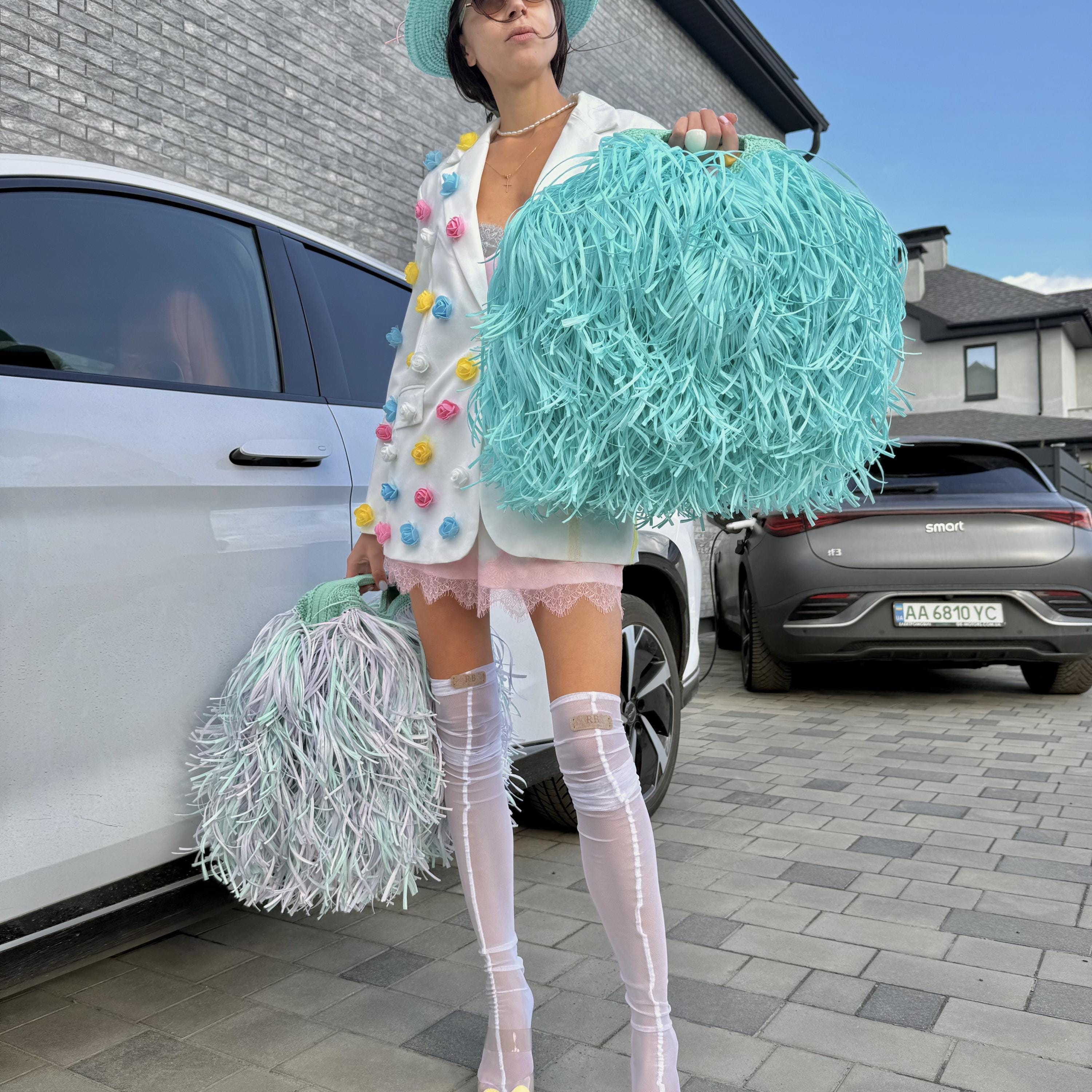FRINGE TOTE — COLOR BLOCK