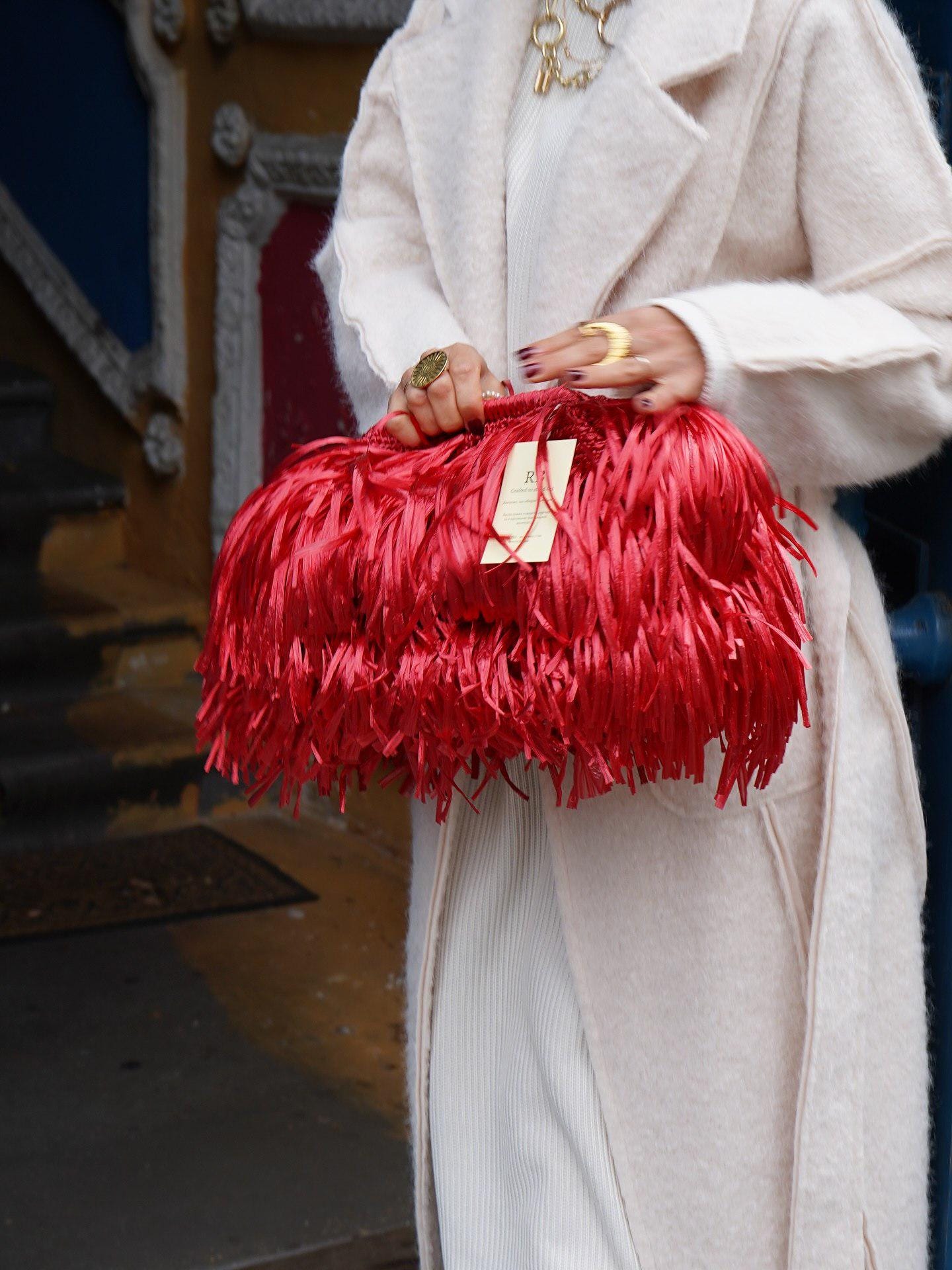TEXTURE CLUTCH — RED — view 1