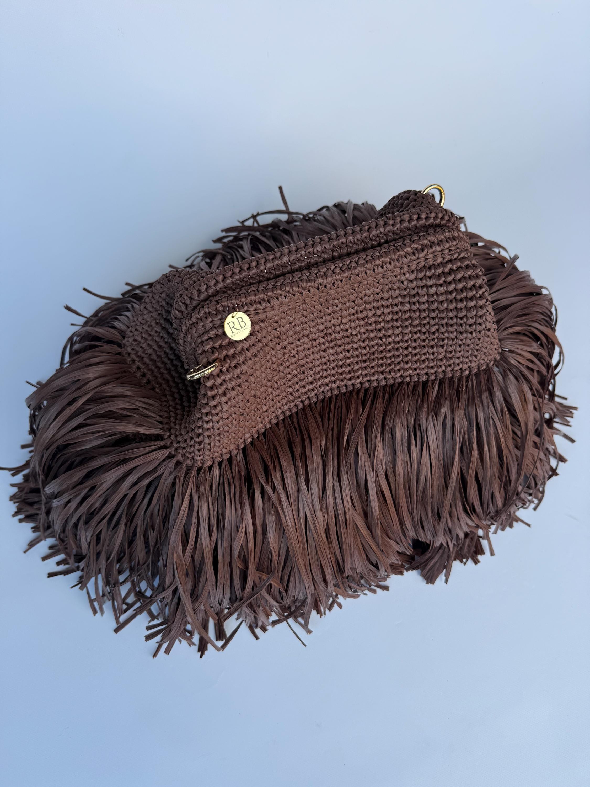 TEXTURE CLUTCH — CHOCOLATE BROWN — view 6