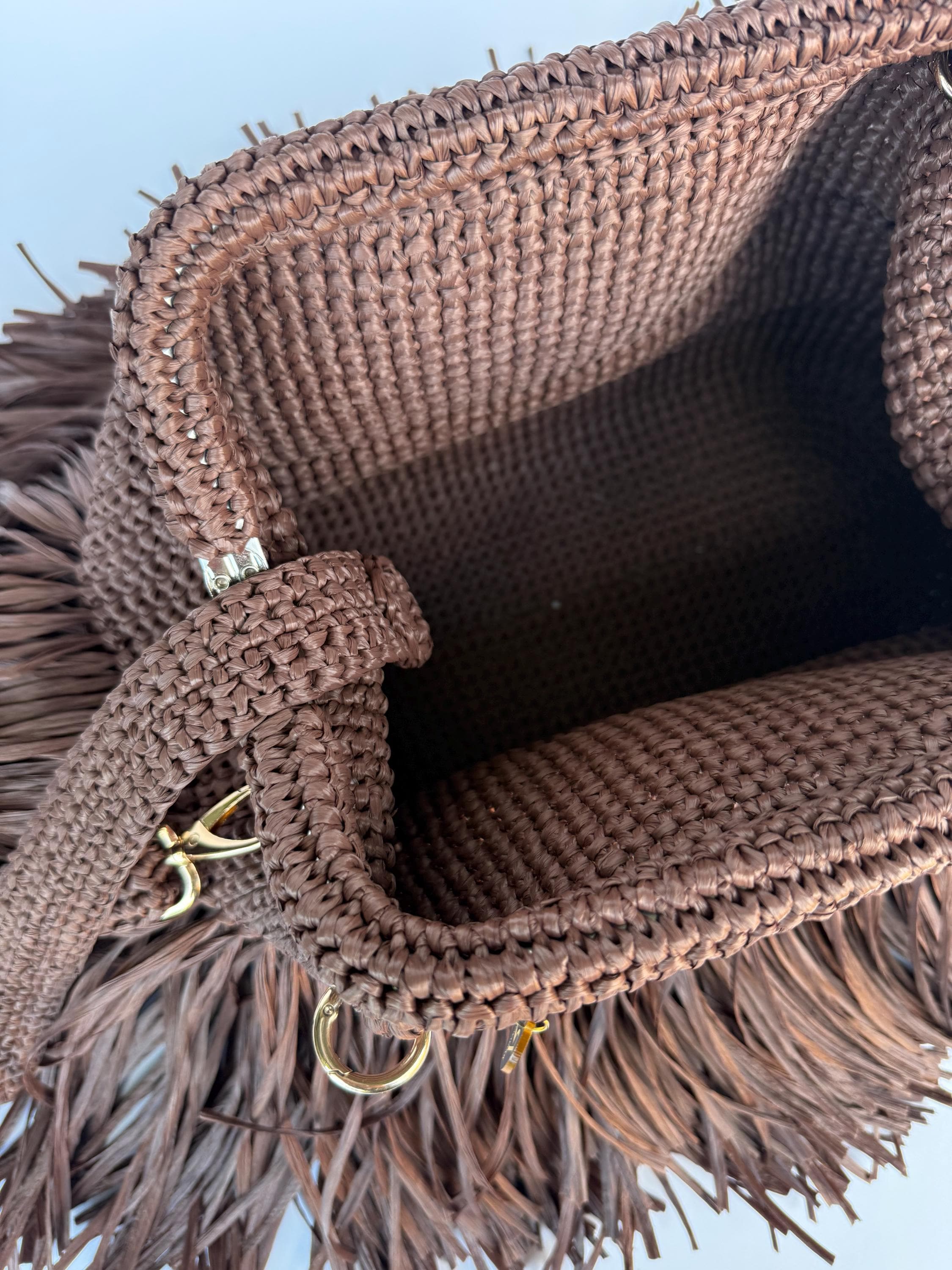 TEXTURE CLUTCH — CHOCOLATE BROWN — view 8