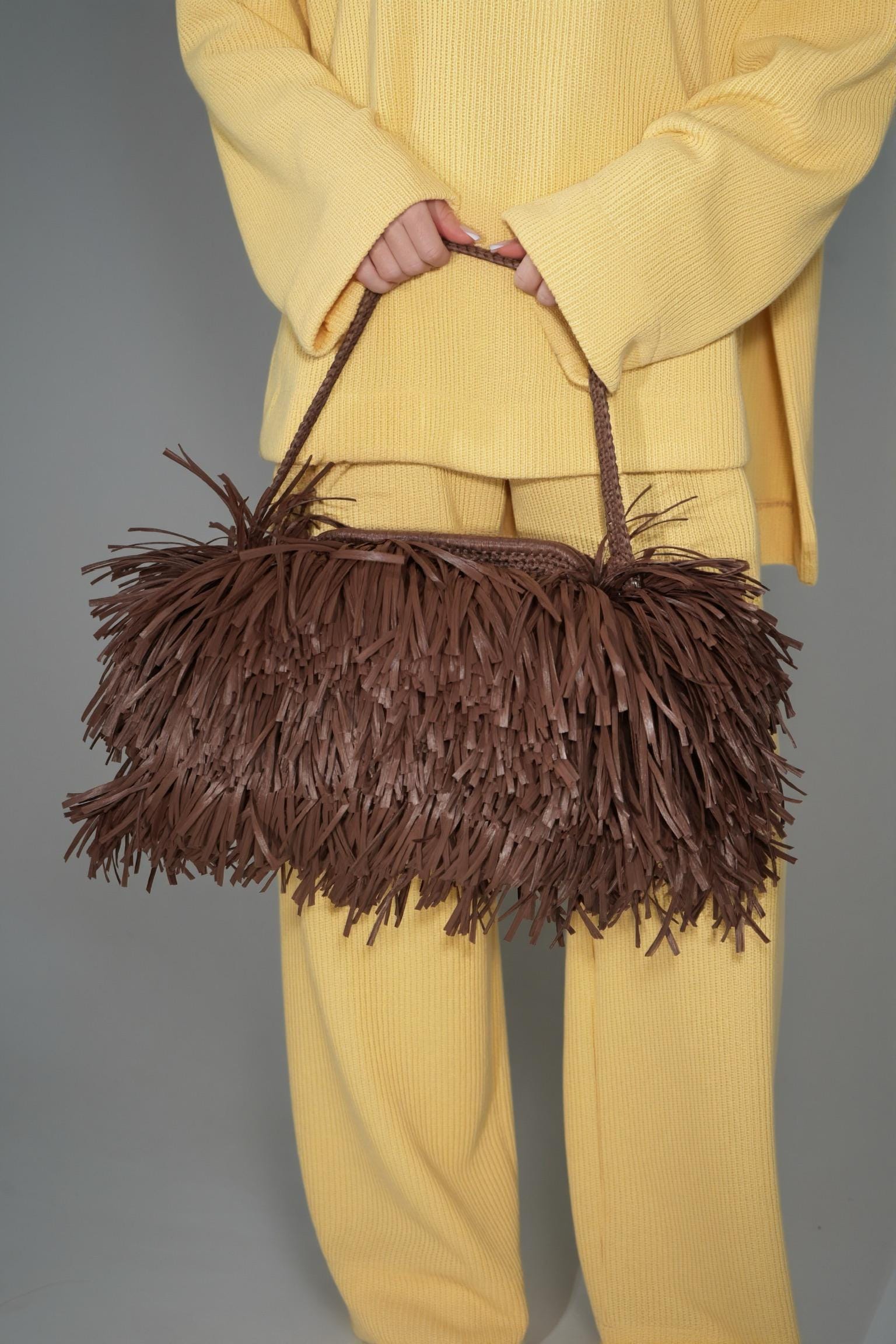 TEXTURE CLUTCH — BROWN — view 8