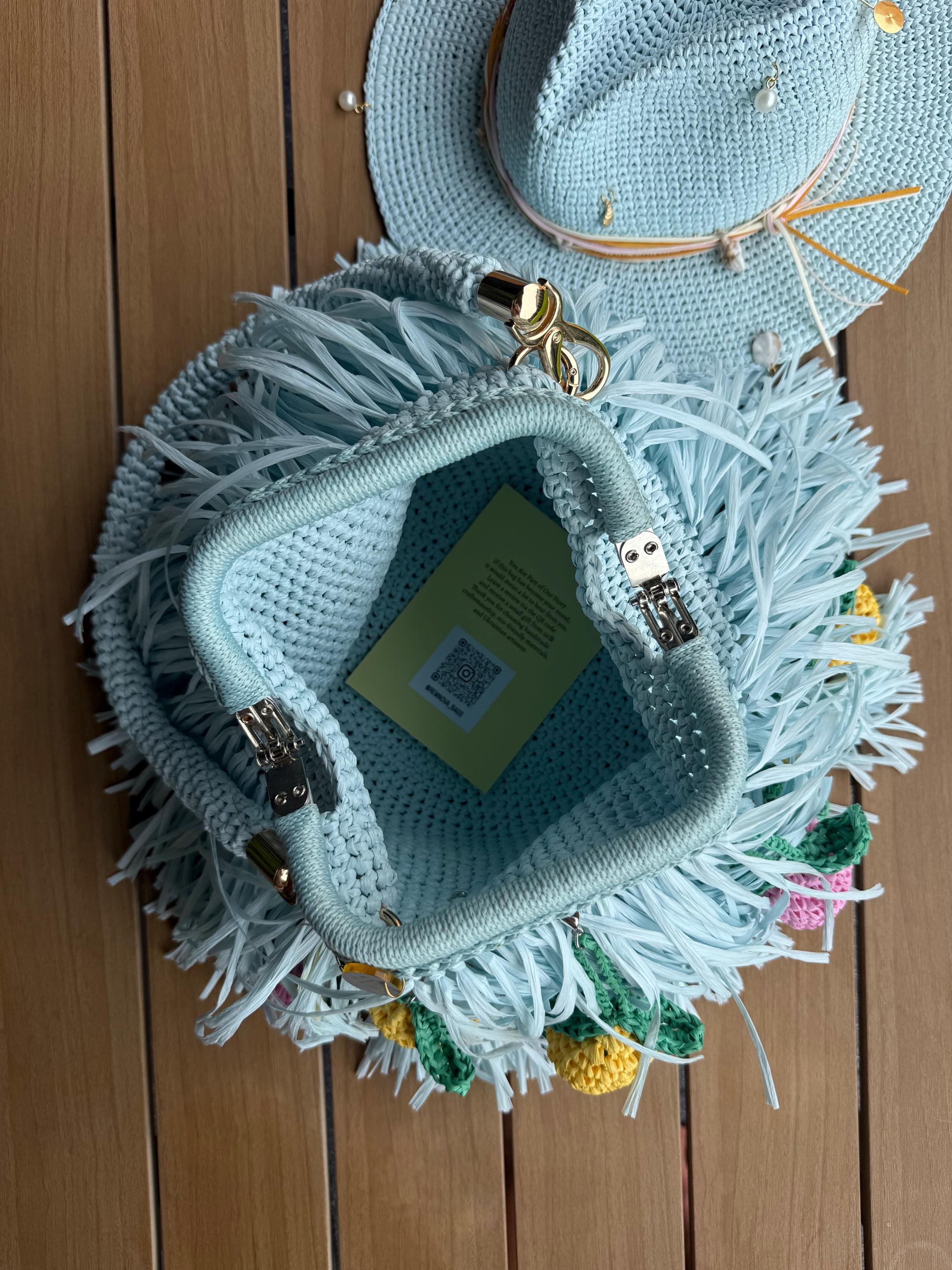 MINI SHAGGY BAG — DUSTY BLUE — view 5