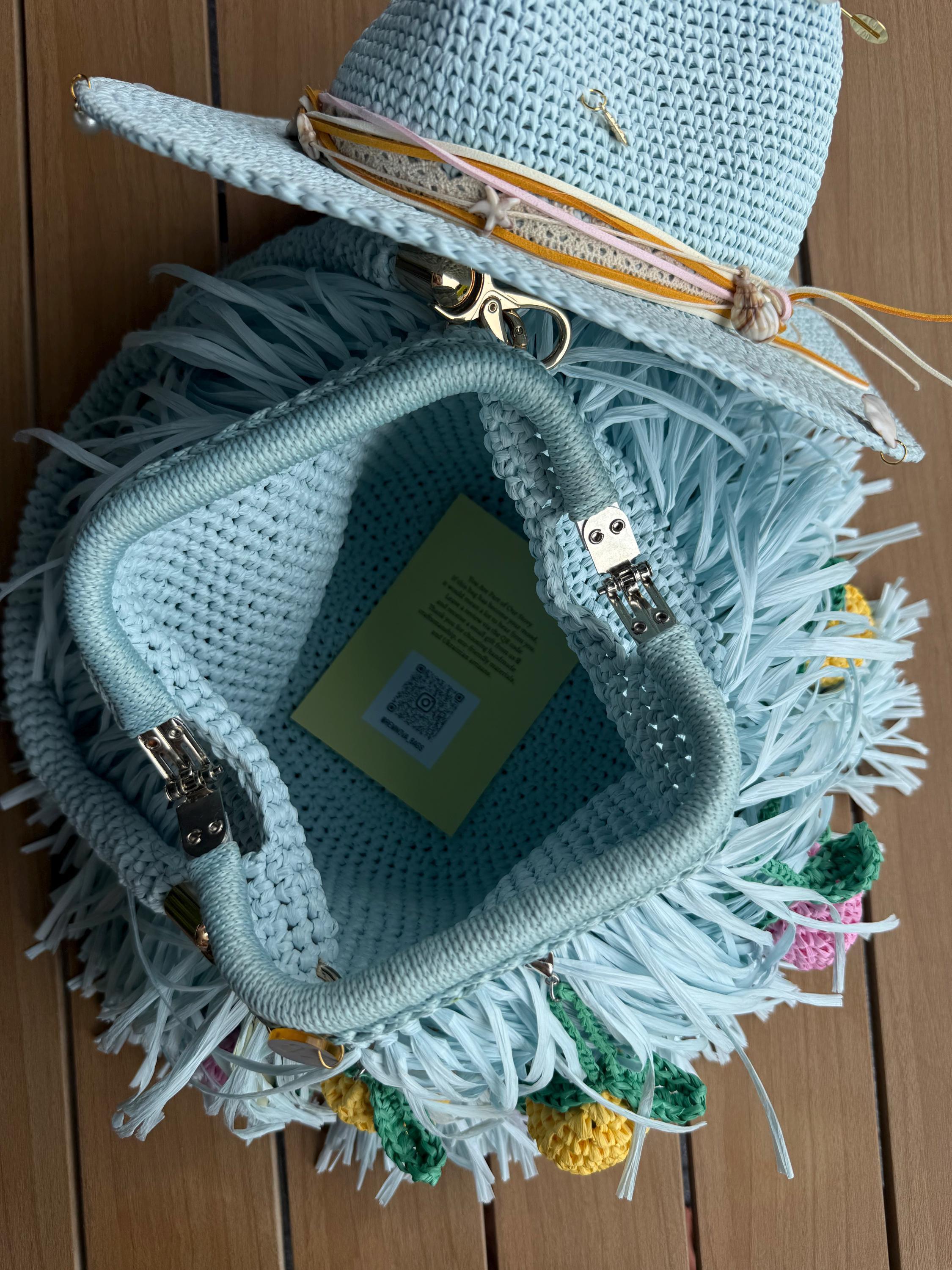 MINI SHAGGY BAG — DUSTY BLUE — view 7