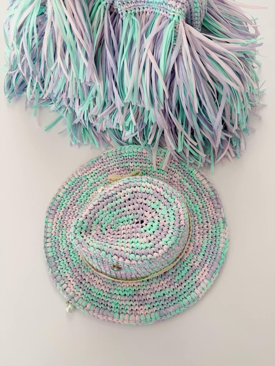 FRINGE TOTE — BLUE & PURPLE