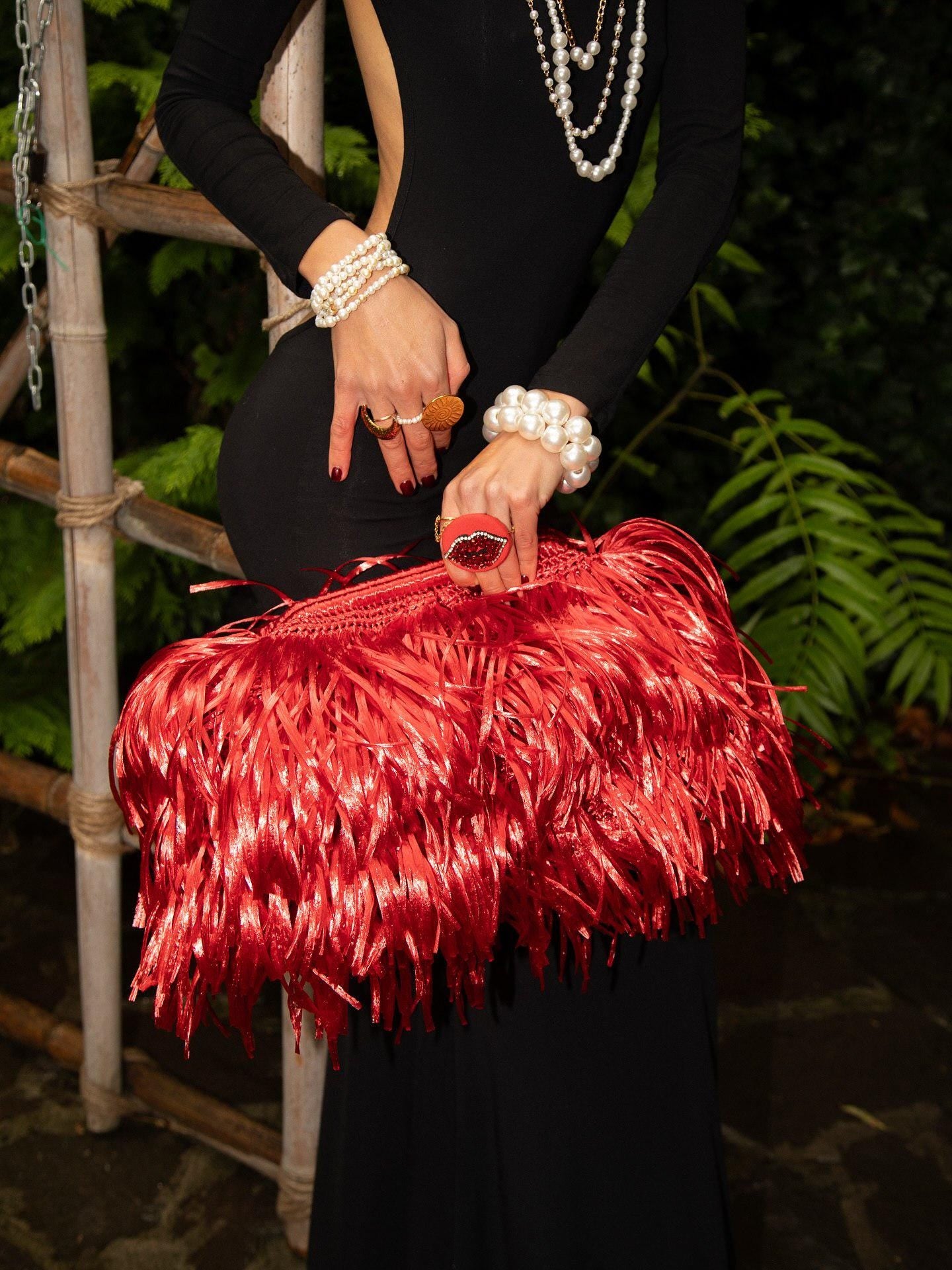 TEXTURE CLUTCH — RED — view 1